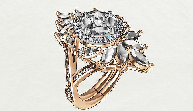 jewellery  ring 16 3D print model