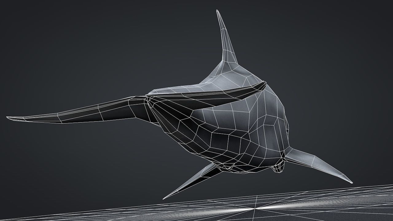 Bottlenose Dolphin Low-poly 3D model_50
