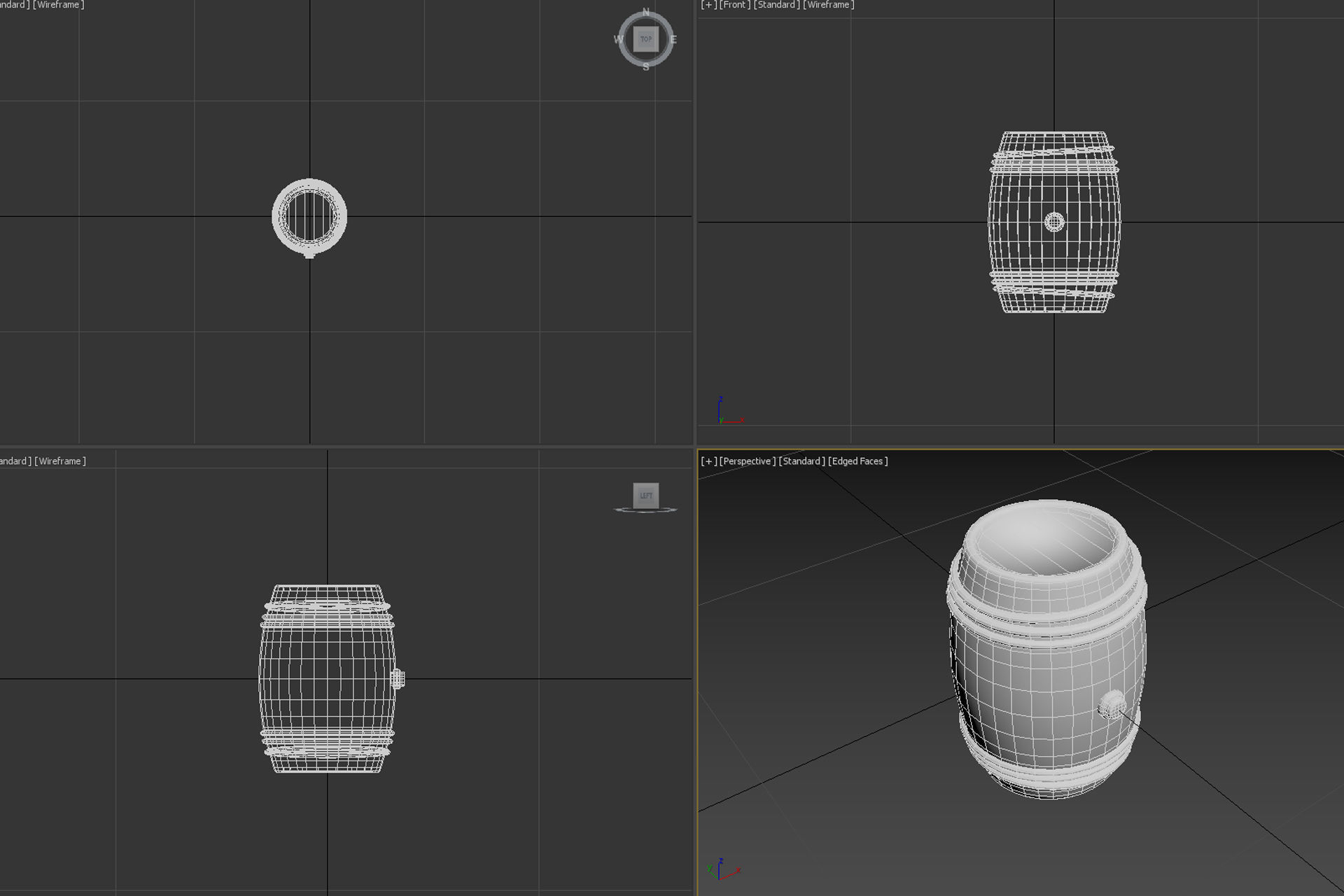 HQ PBR Medieval wood barrel 2 Low-poly 3D model_1