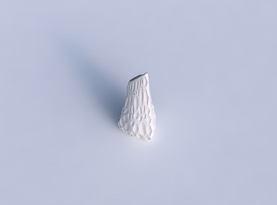 Vase puffy tipped triangle with crystal dents 3D print model_1