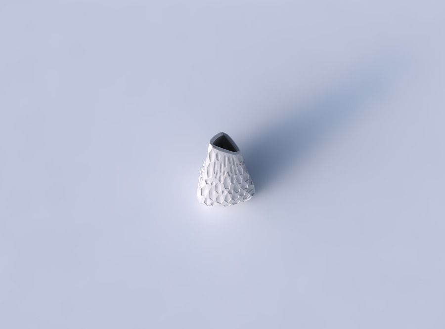 Vase puffy tipped triangle with crystal dents 3D print model_2