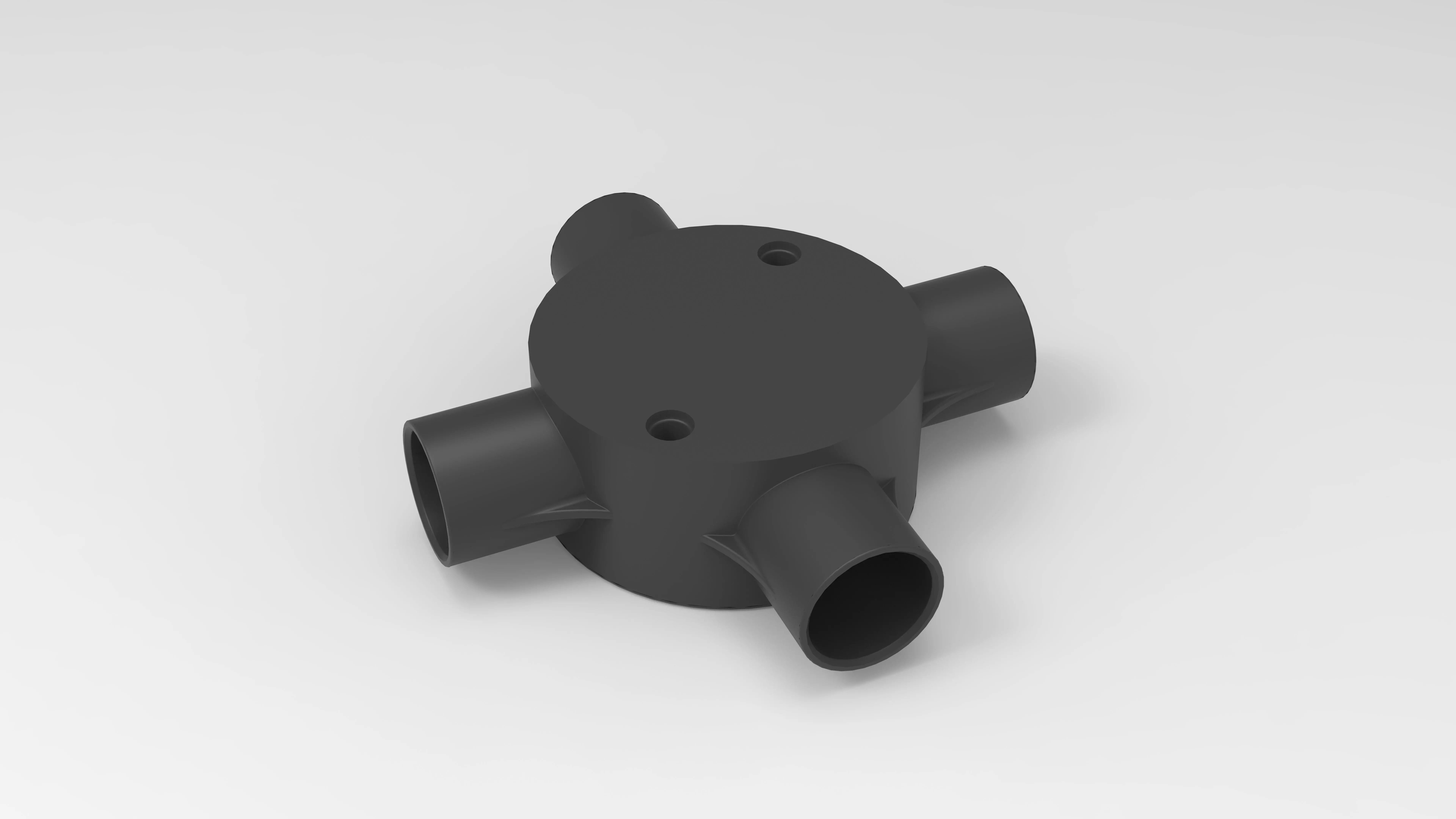 20mm-4-way-Junction-Box plastic pipe fitting 3D print model