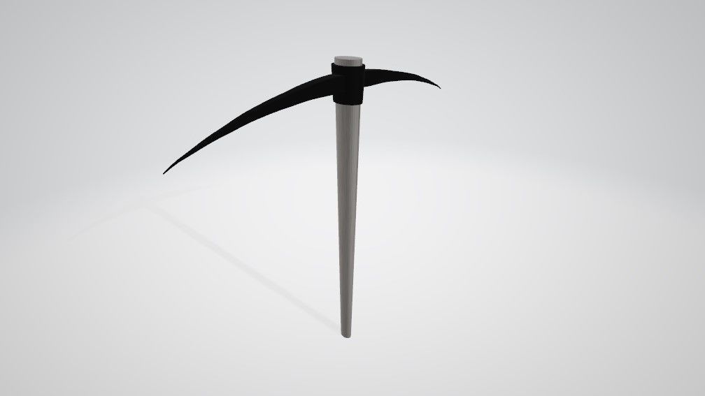 Pickaxe shovel Low-poly 3D model_3