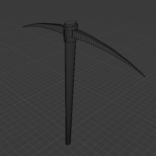 Pickaxe shovel Low-poly 3D model_1