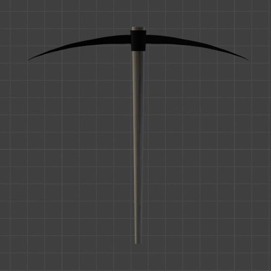 Pickaxe shovel Low-poly 3D model_2