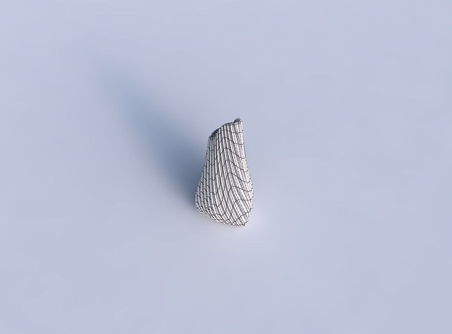 Vase puffy tipped triangle with extruded vertical lines 2 3D print model_6
