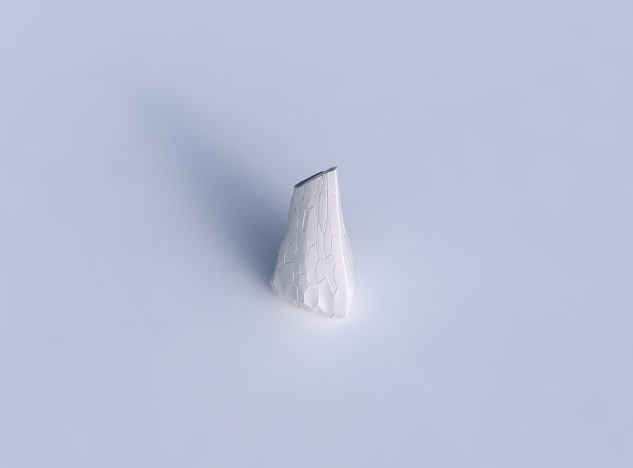Vase puffy tipped triangle with fine organic cells 3D print model_1