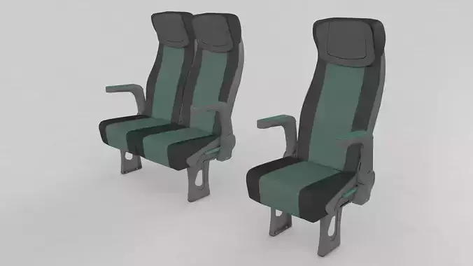 Bus and Train Seat Passenger Rigged 3D model