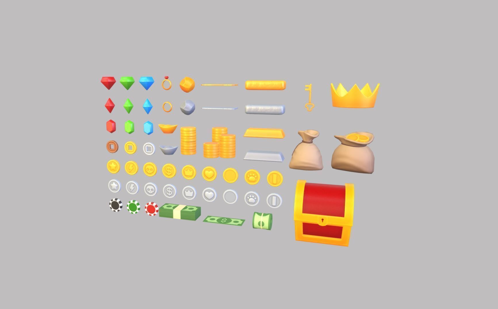 Low Poly Reward Item Pack Low-poly 3D model_13