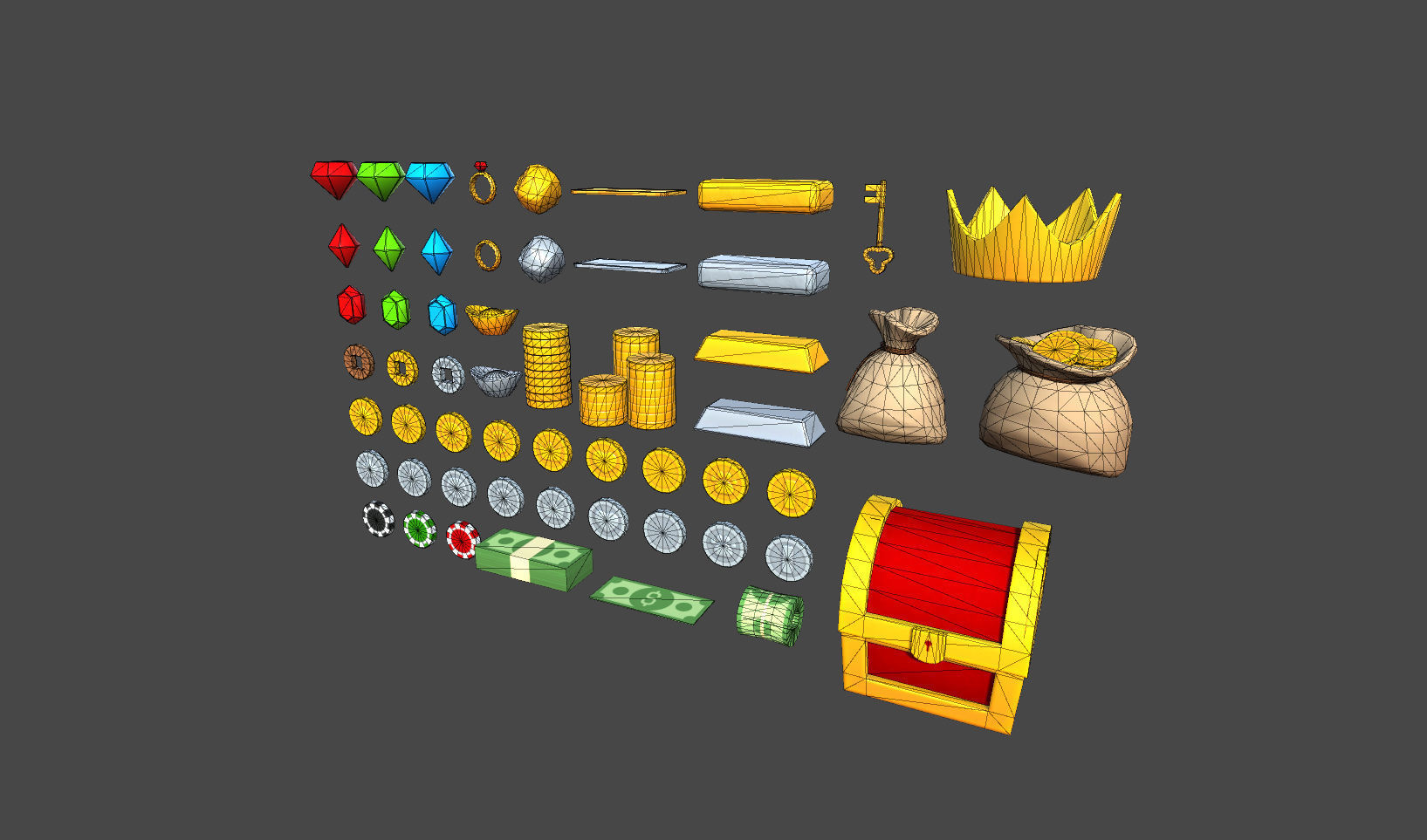 Low Poly Reward Item Pack Low-poly 3D model_7