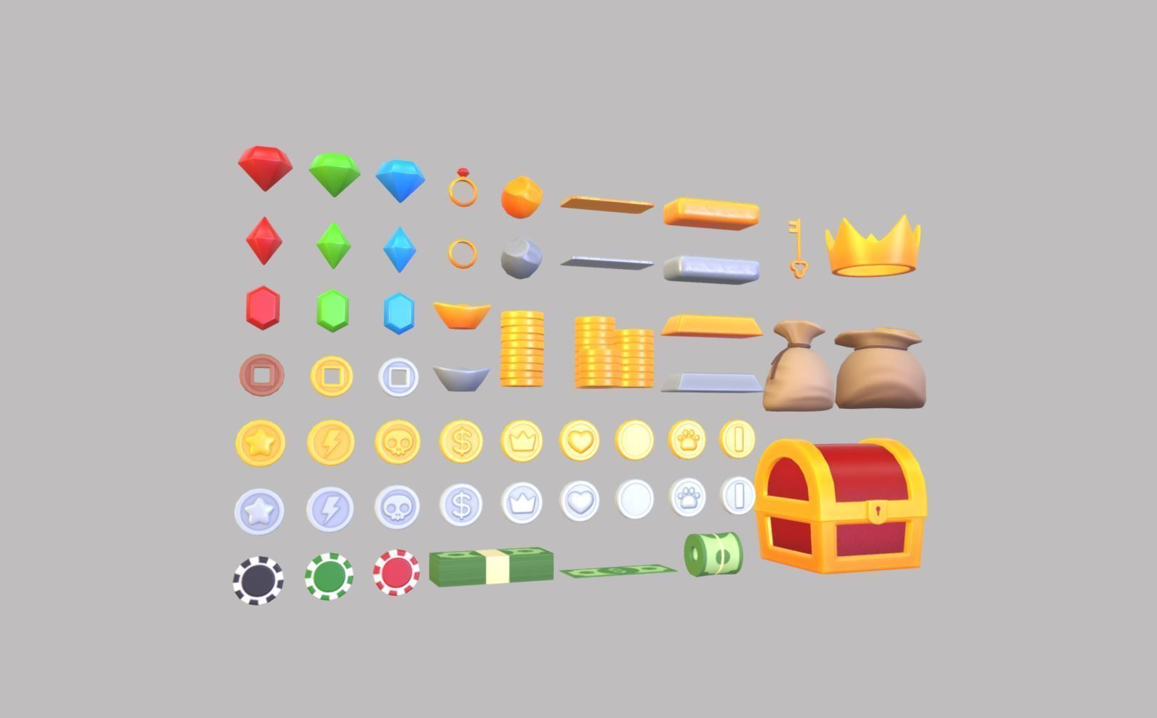 Low Poly Reward Item Pack Low-poly 3D model_9