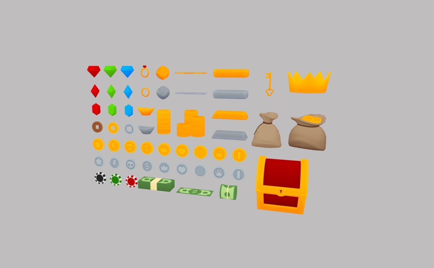 Low Poly Reward Item Pack Low-poly 3D model_10