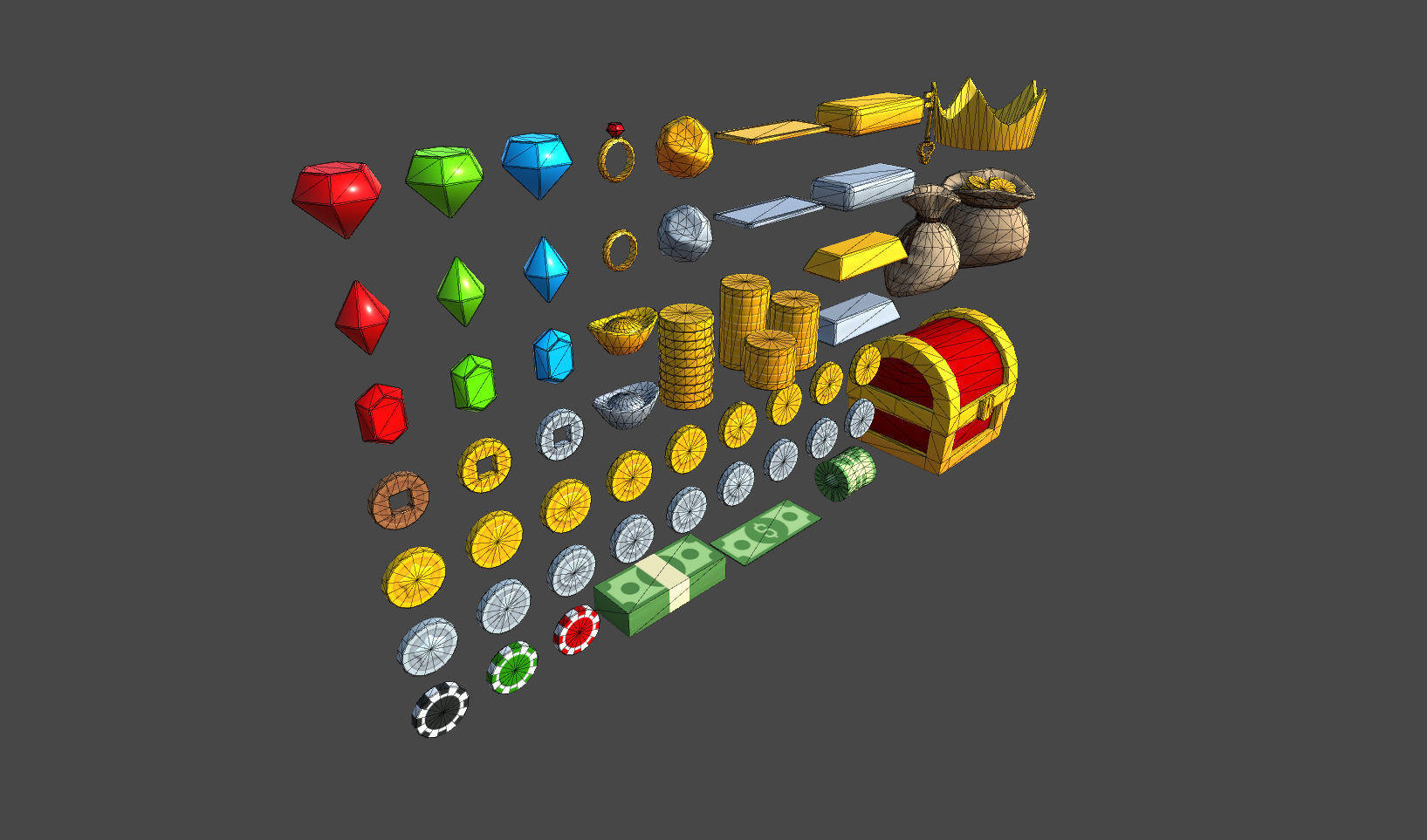 Low Poly Reward Item Pack Low-poly 3D model_8
