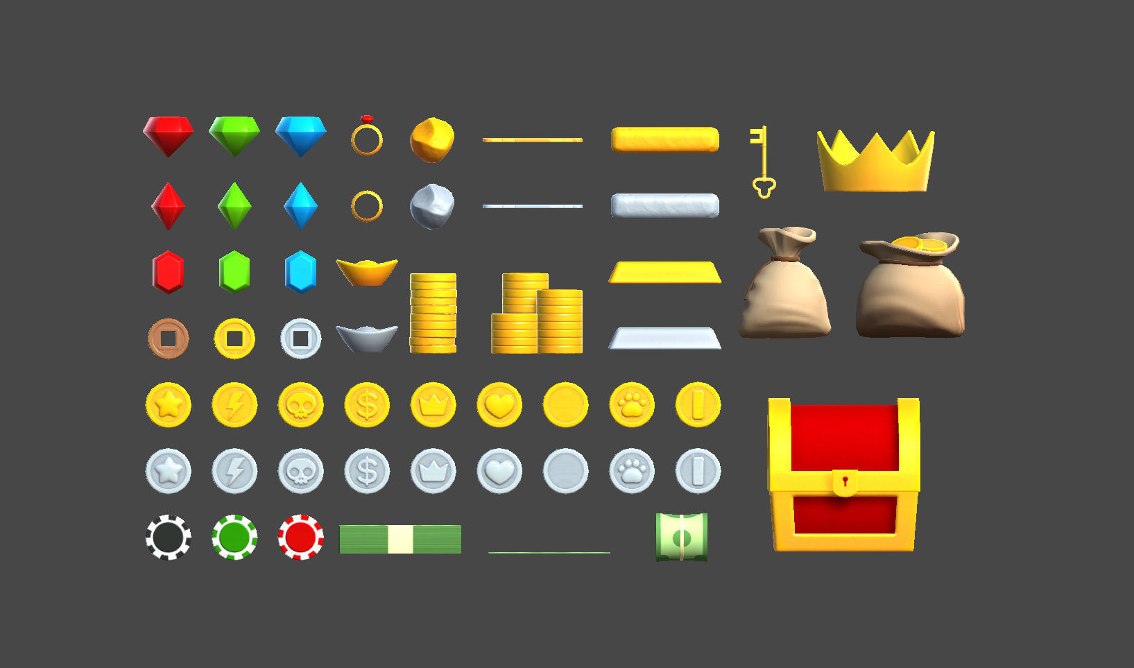 Low Poly Reward Item Pack Low-poly 3D model_2