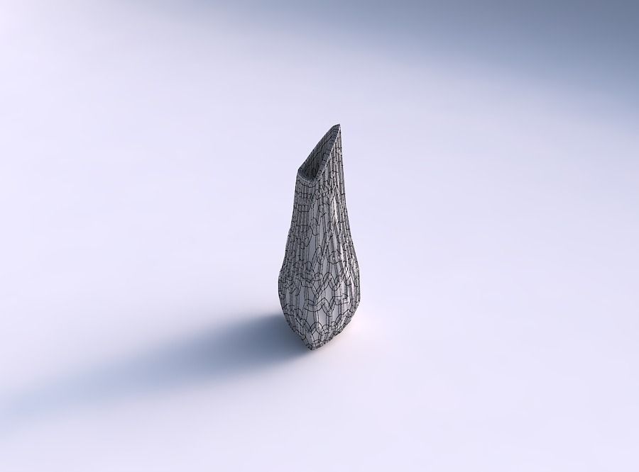 Vase puffy tipped triangle with organic dents 3D print model_5