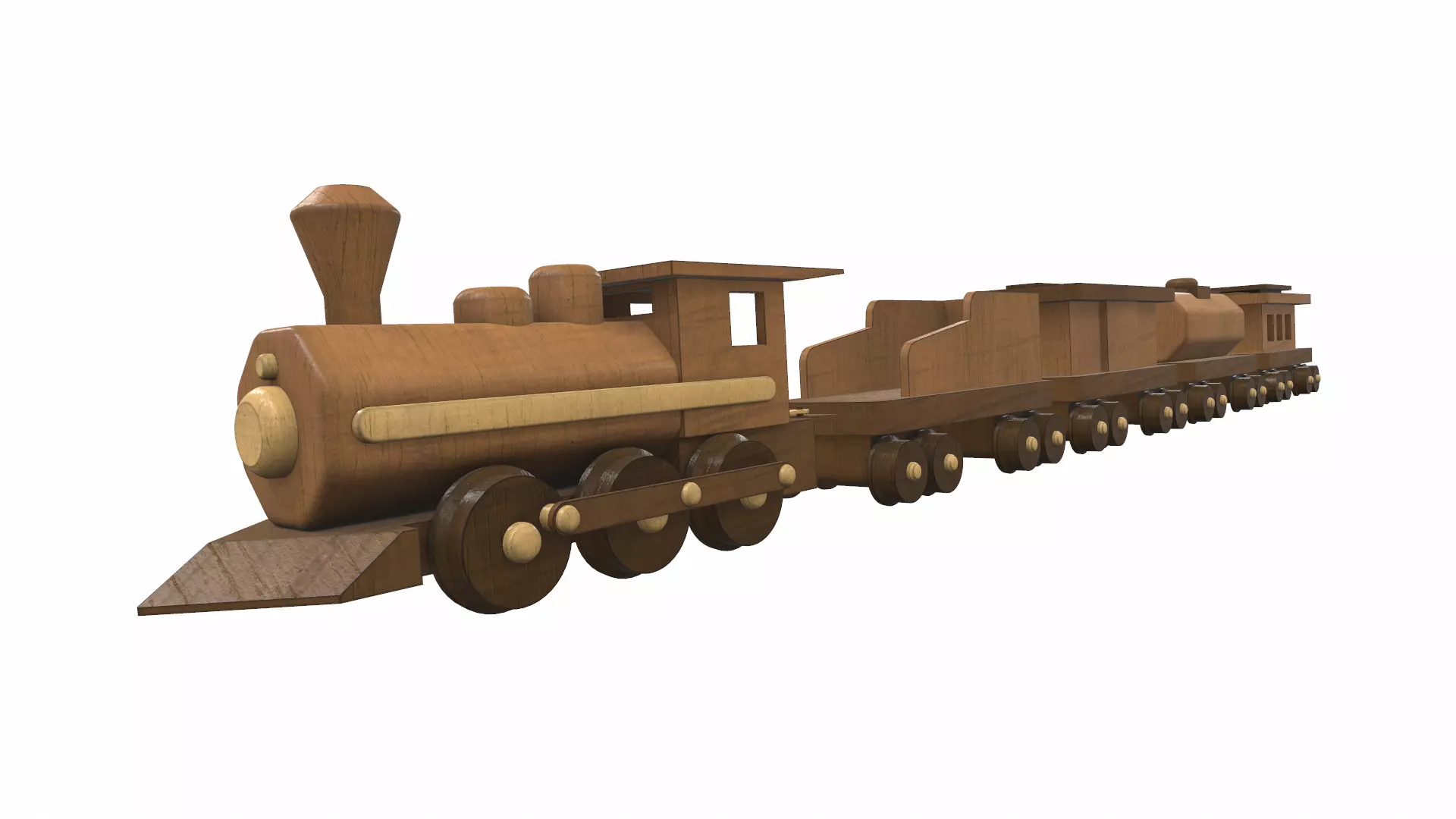 Wooden train toy 4 Free 3D model