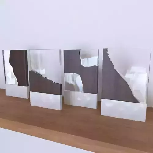 Modern Toten Wood Glass statue by Joao Moizes