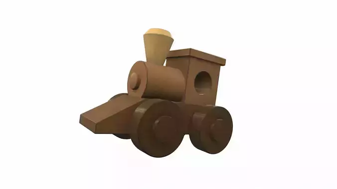 Wooden train locomotive toy 3