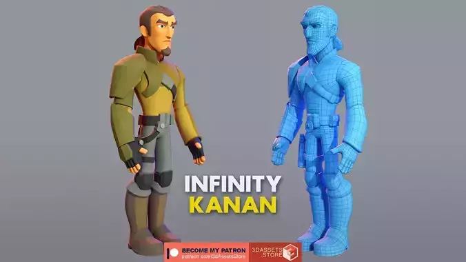 Character - Cartoon - Star Wars Rebel Kanan Infinity Fan Art Low-poly 3D model