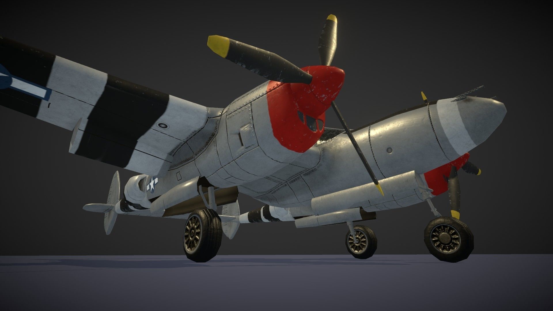 Lockheed P-38 Lightning Low-poly 3D model_28