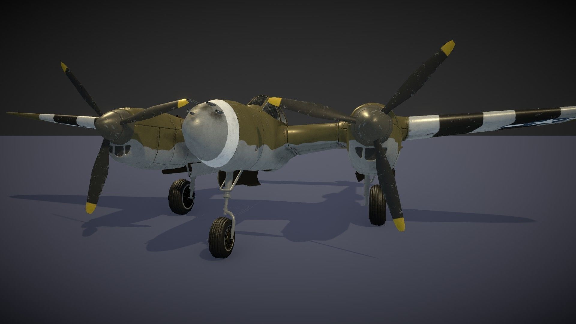 Lockheed P-38 Lightning Low-poly 3D model_23