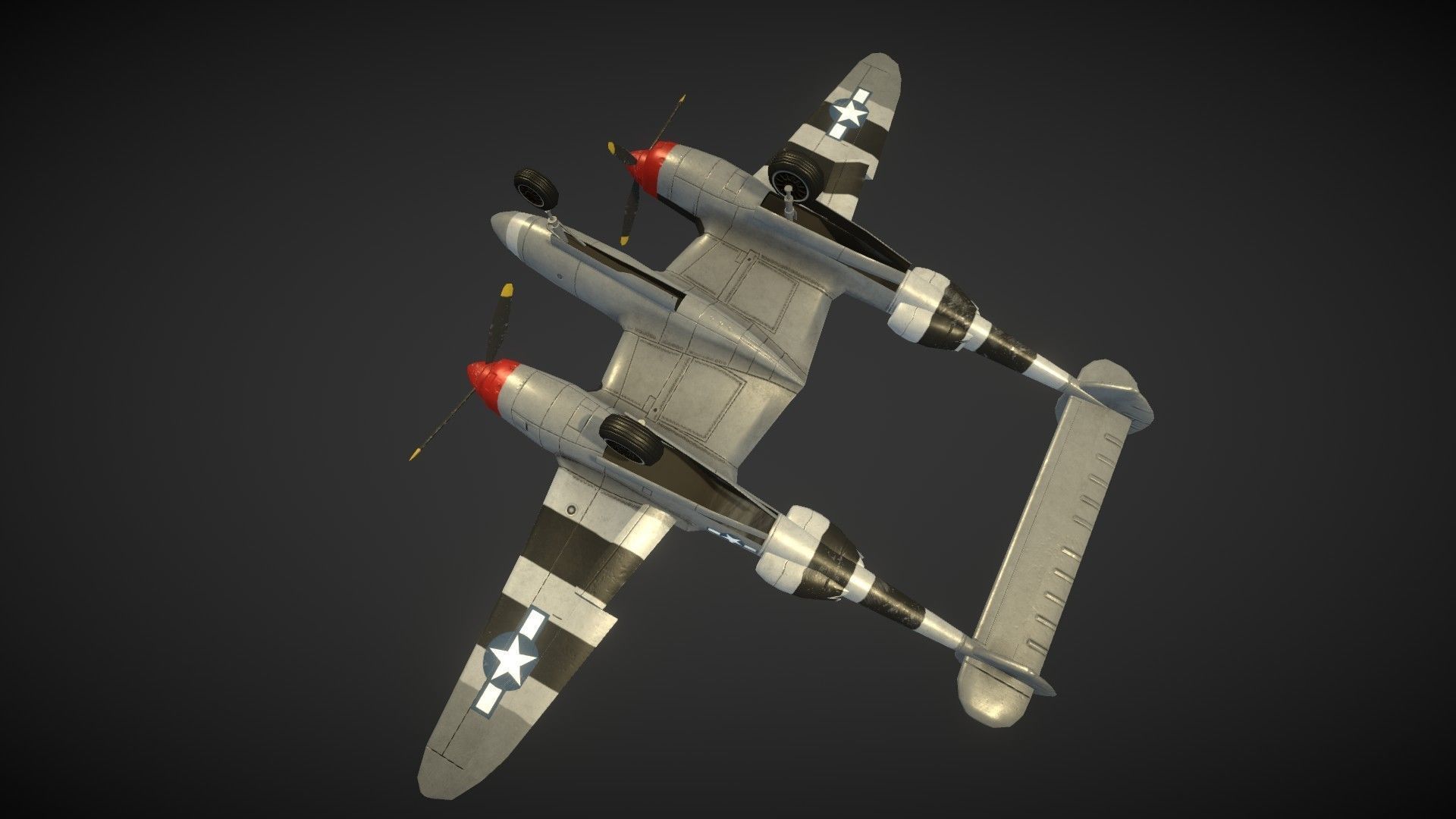 Lockheed P-38 Lightning Low-poly 3D model_40