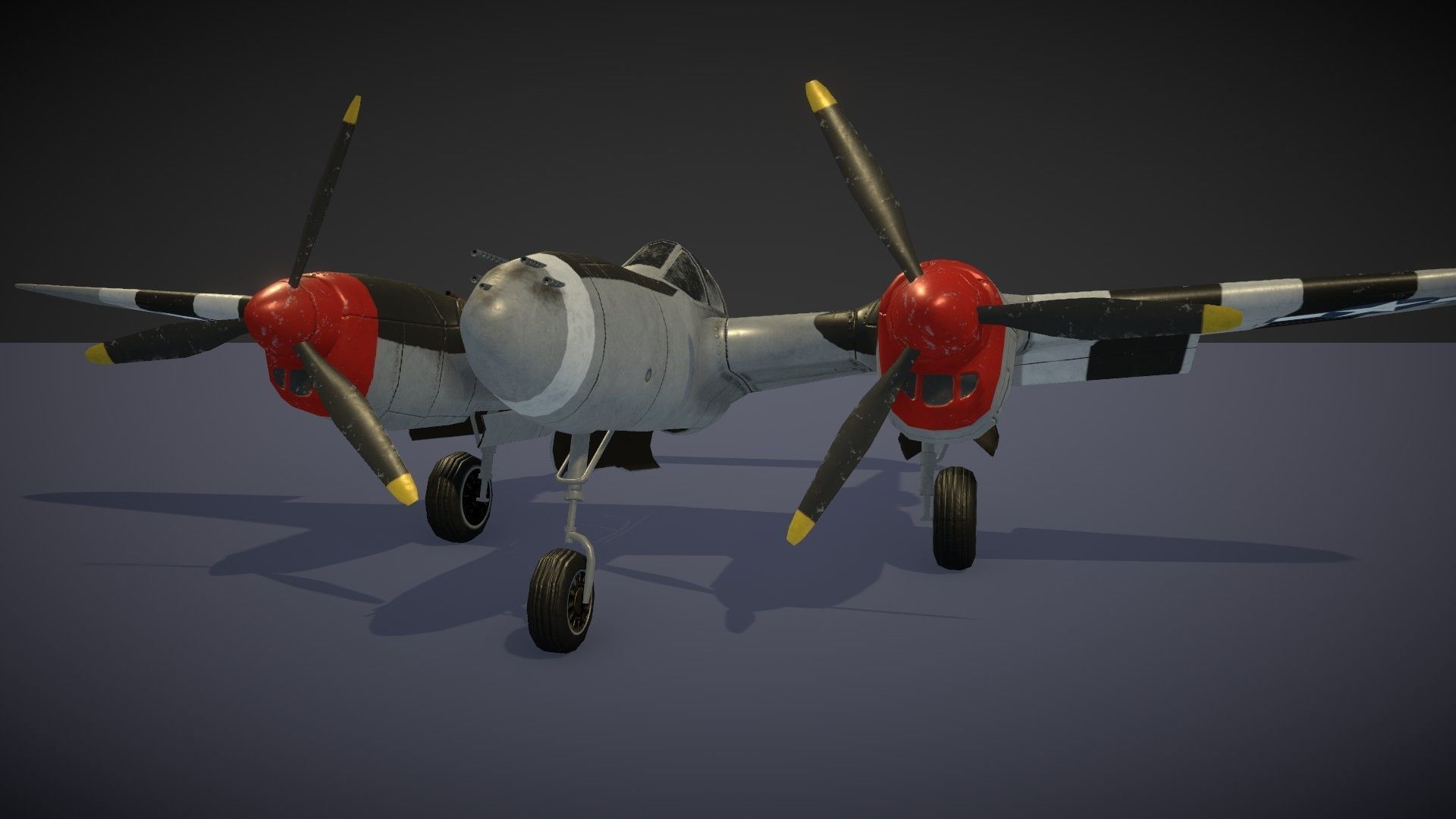 Lockheed P-38 Lightning Low-poly 3D model_20