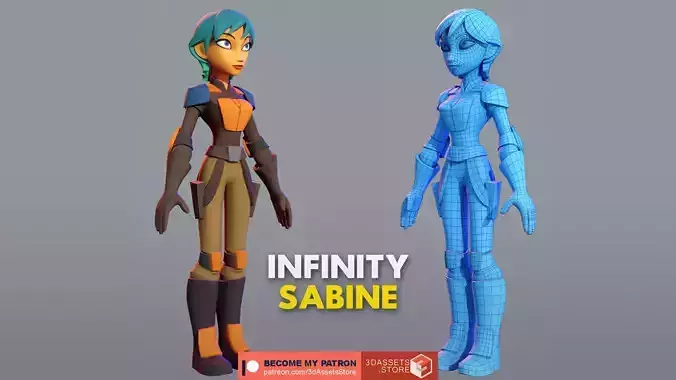 Character - Cartoon - Star Wars Rebel Sabine Infinity Fan Art Low-poly 3D model