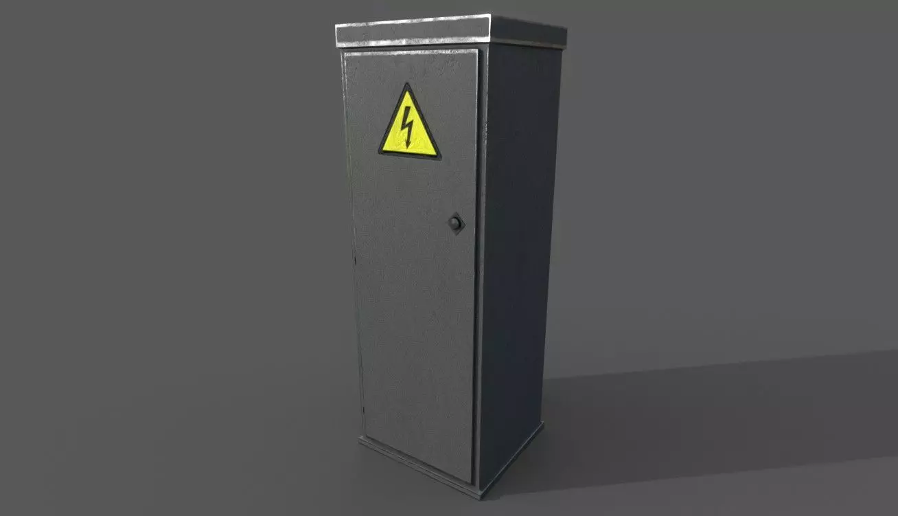 Outdoor Electric Power Control Low-poly 3D model_0