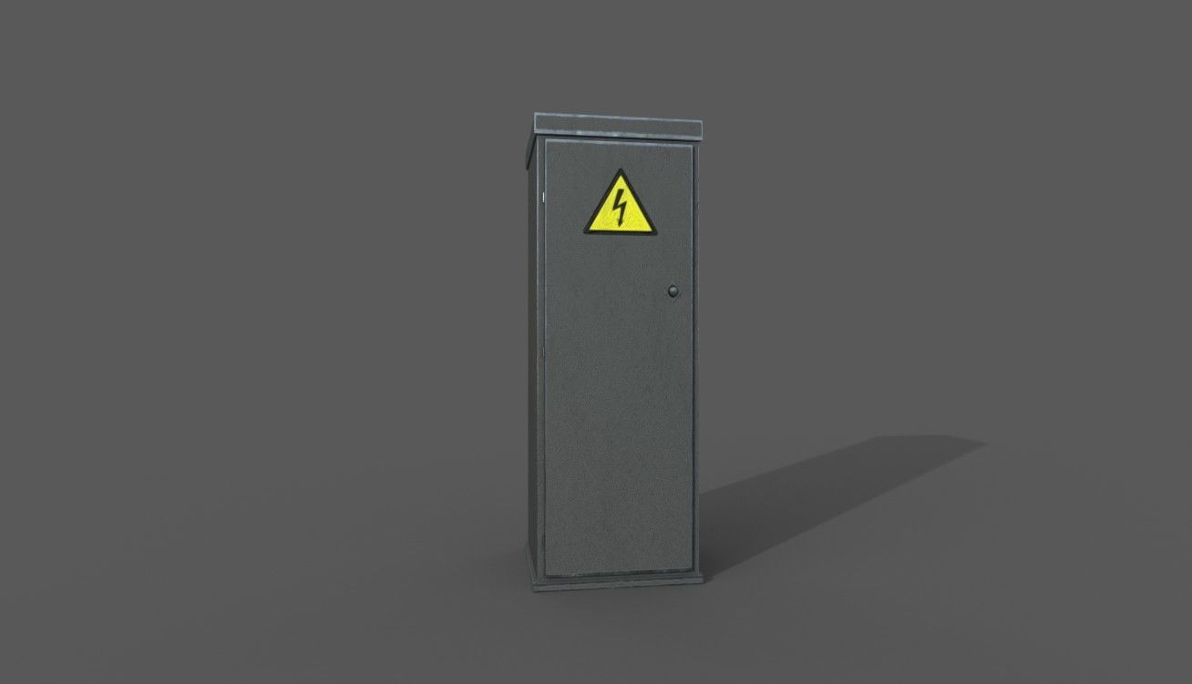 Outdoor Electric Power Control Low-poly 3D model_1