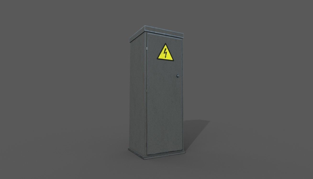 Outdoor Electric Power Control Low-poly 3D model_2