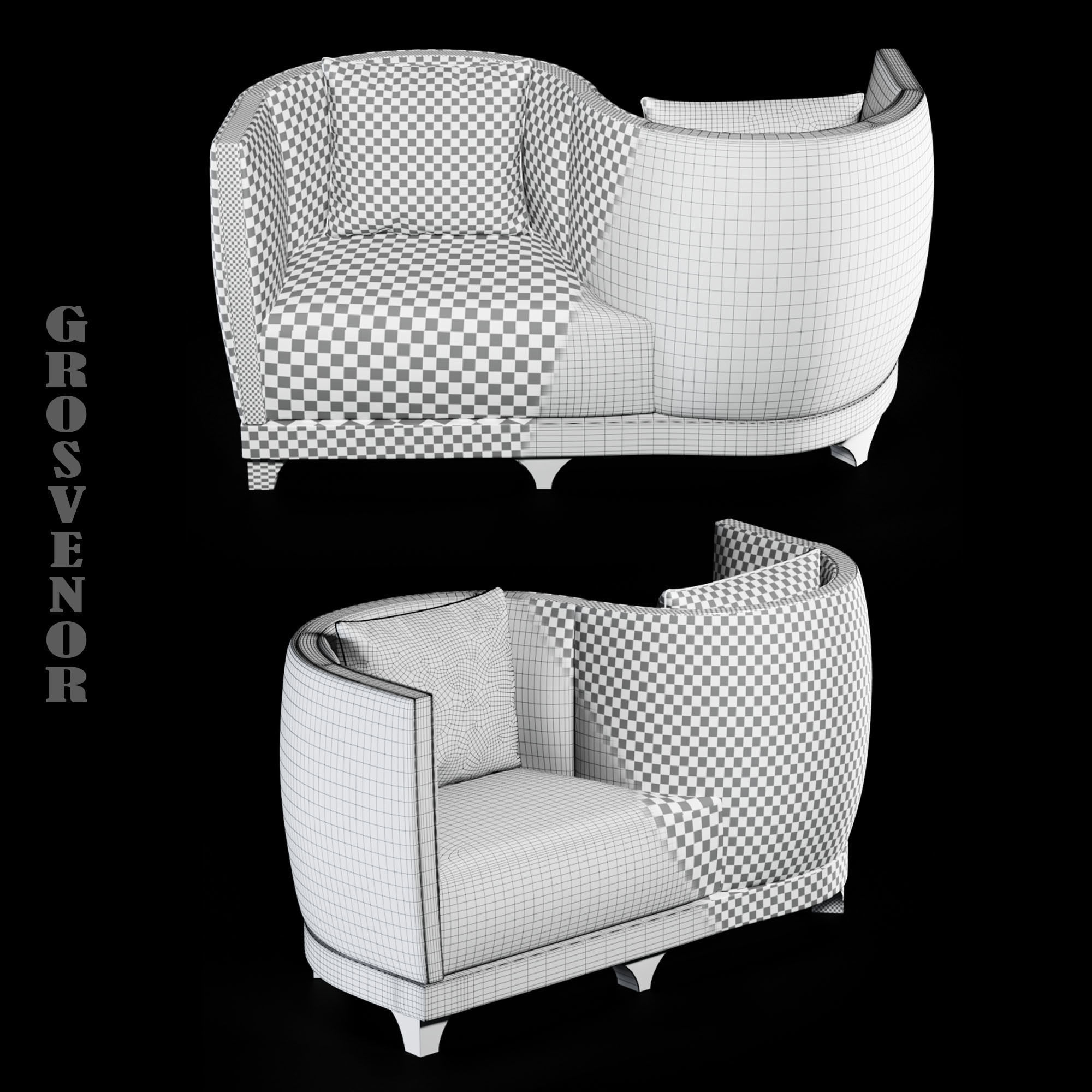 Sofa modern 3D model_3