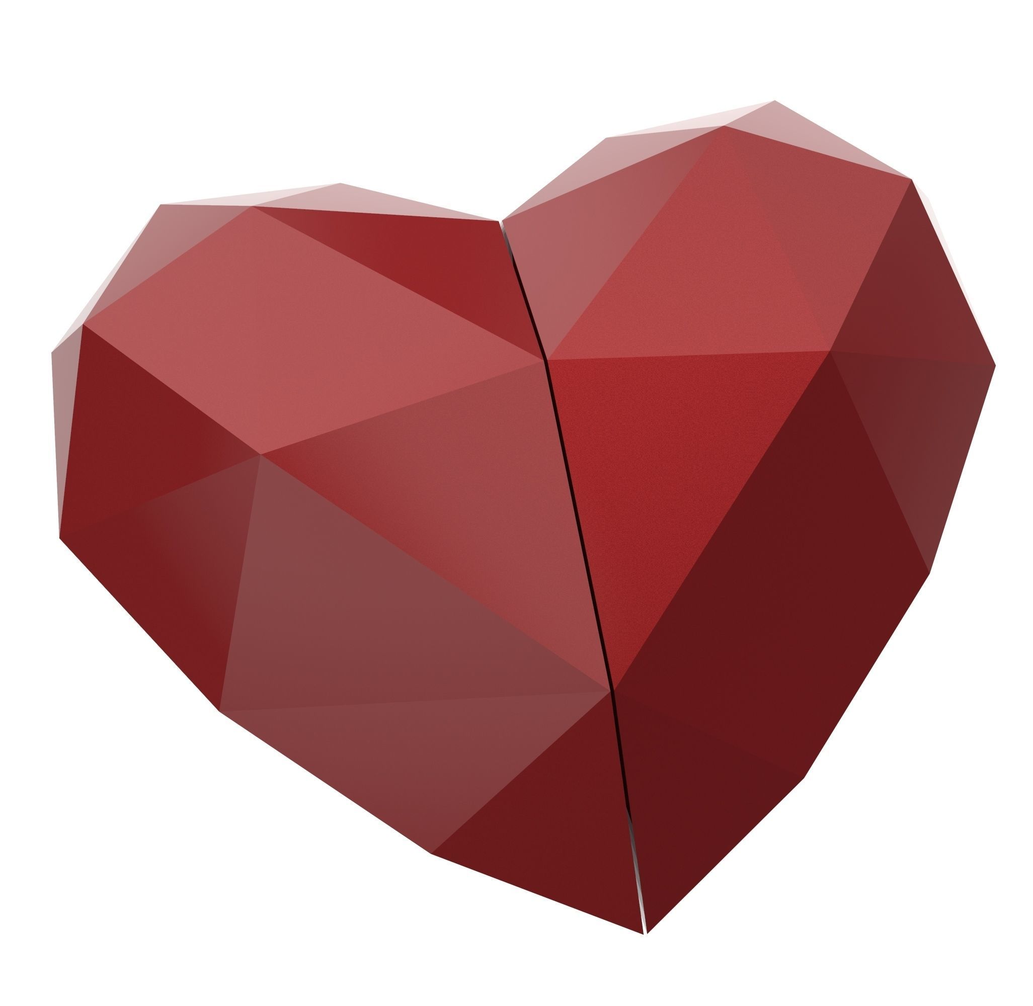 Low Poly Heart Casket 3D print model_1