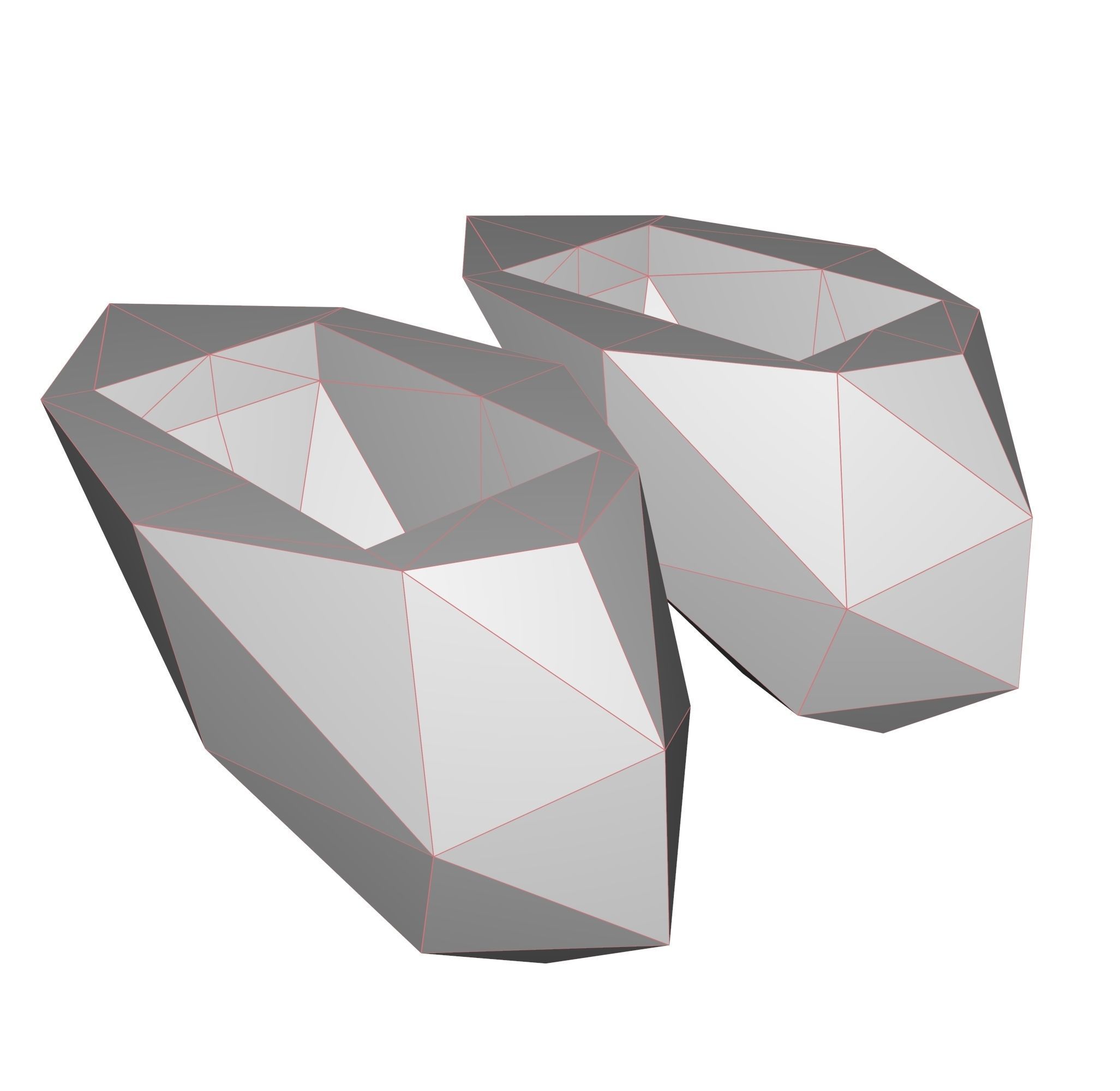 Low Poly Heart Casket 3D print model_3