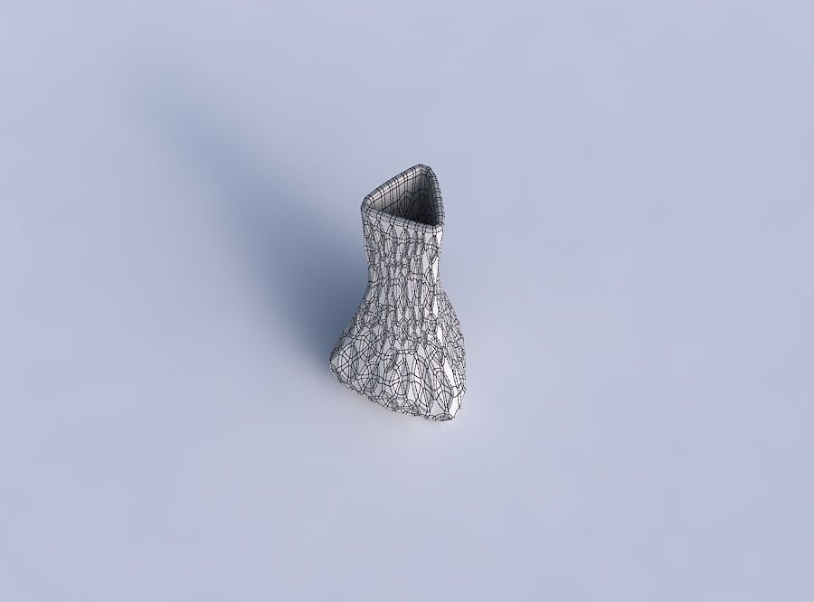Vase puffy triangle with crystal dents 3D print model_6