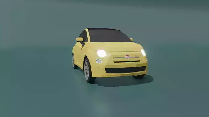 FIAT 500 2020 lowpoly 3d model