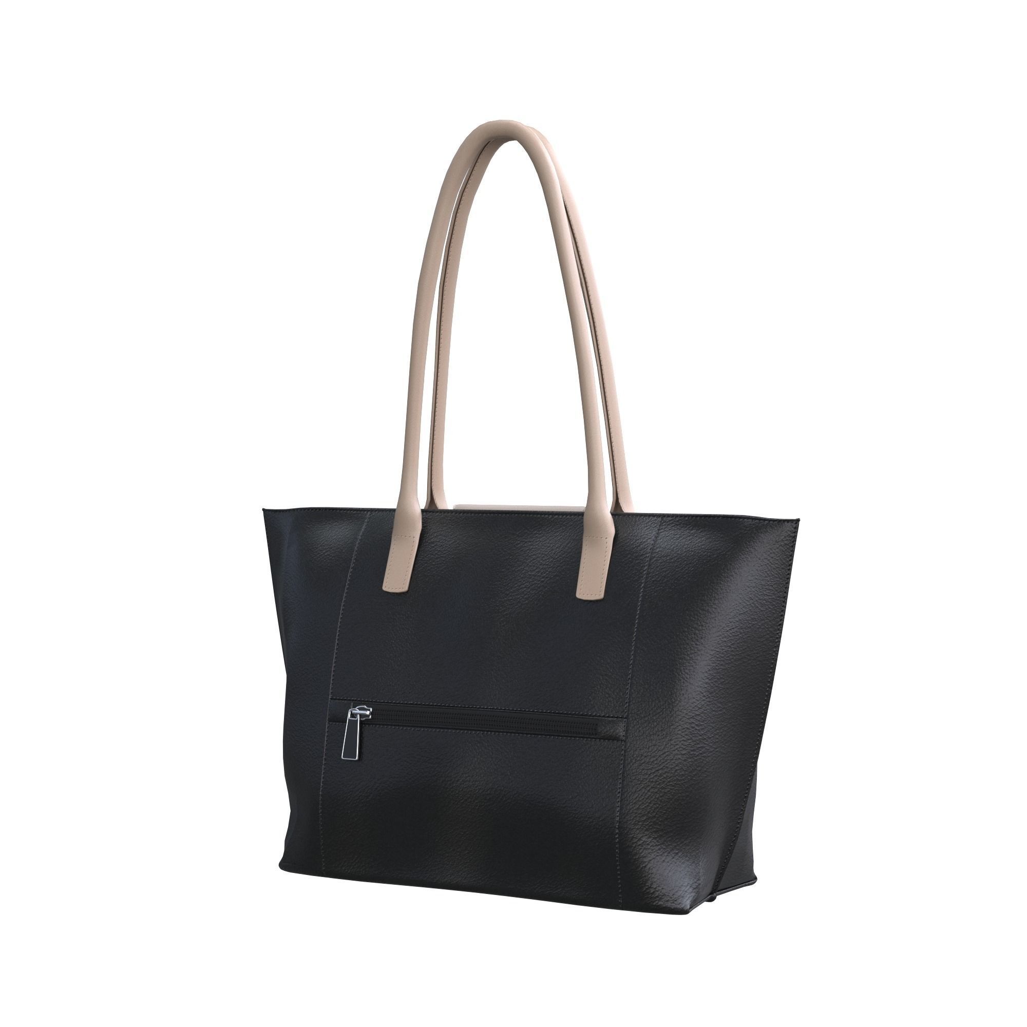 handbag leather tote bag Low-poly 3D model_2