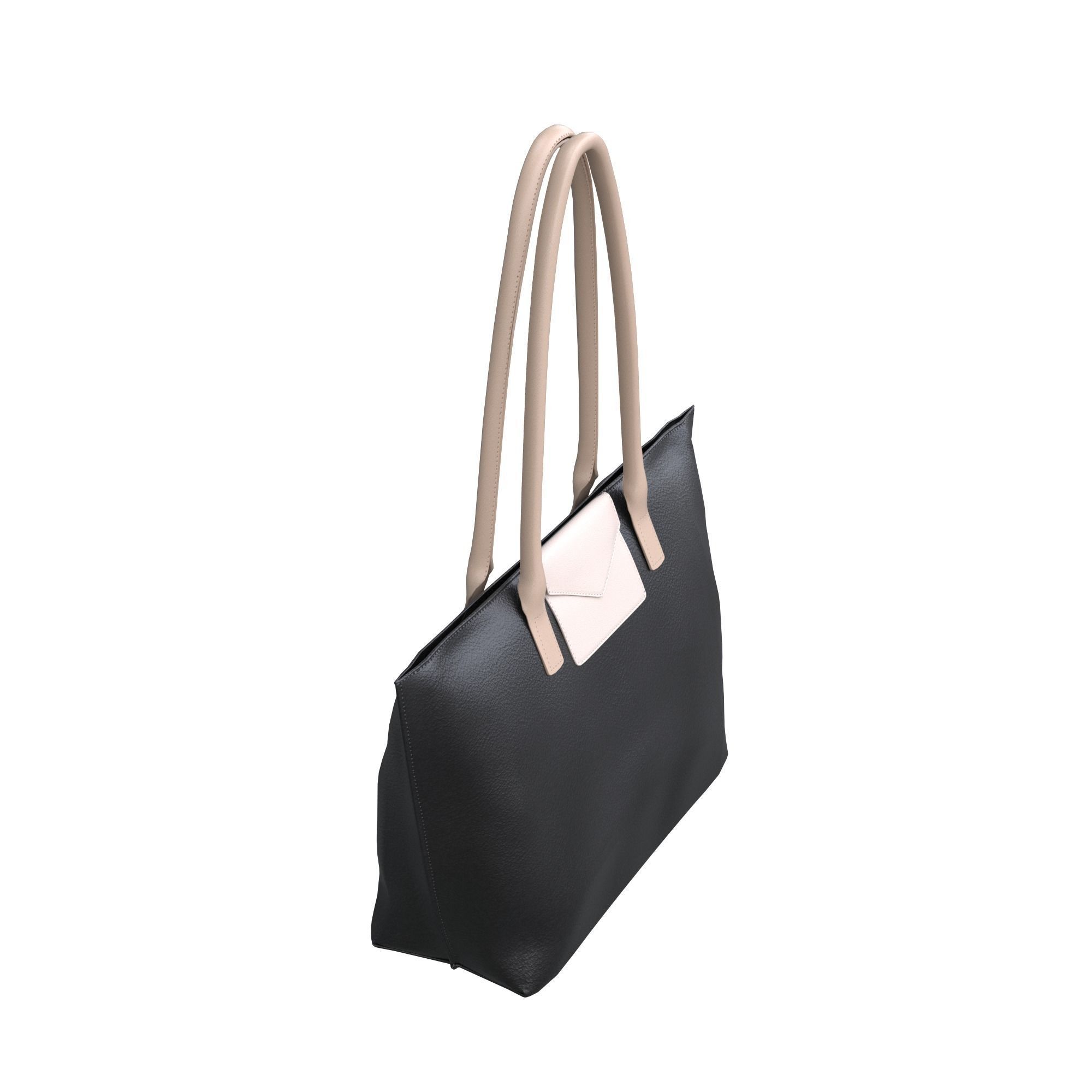 handbag leather tote bag Low-poly 3D model_4