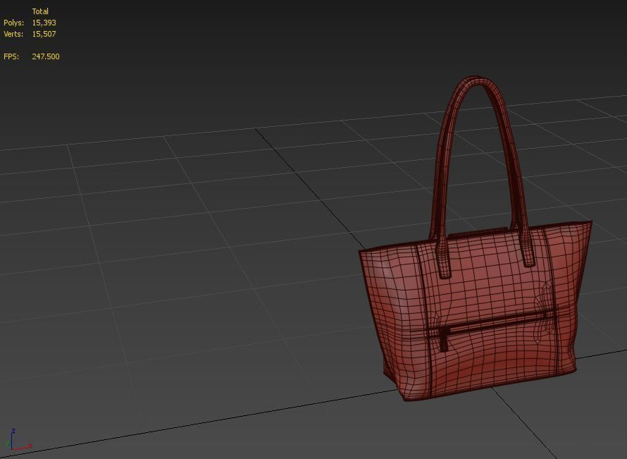 handbag leather tote bag Low-poly 3D model_8
