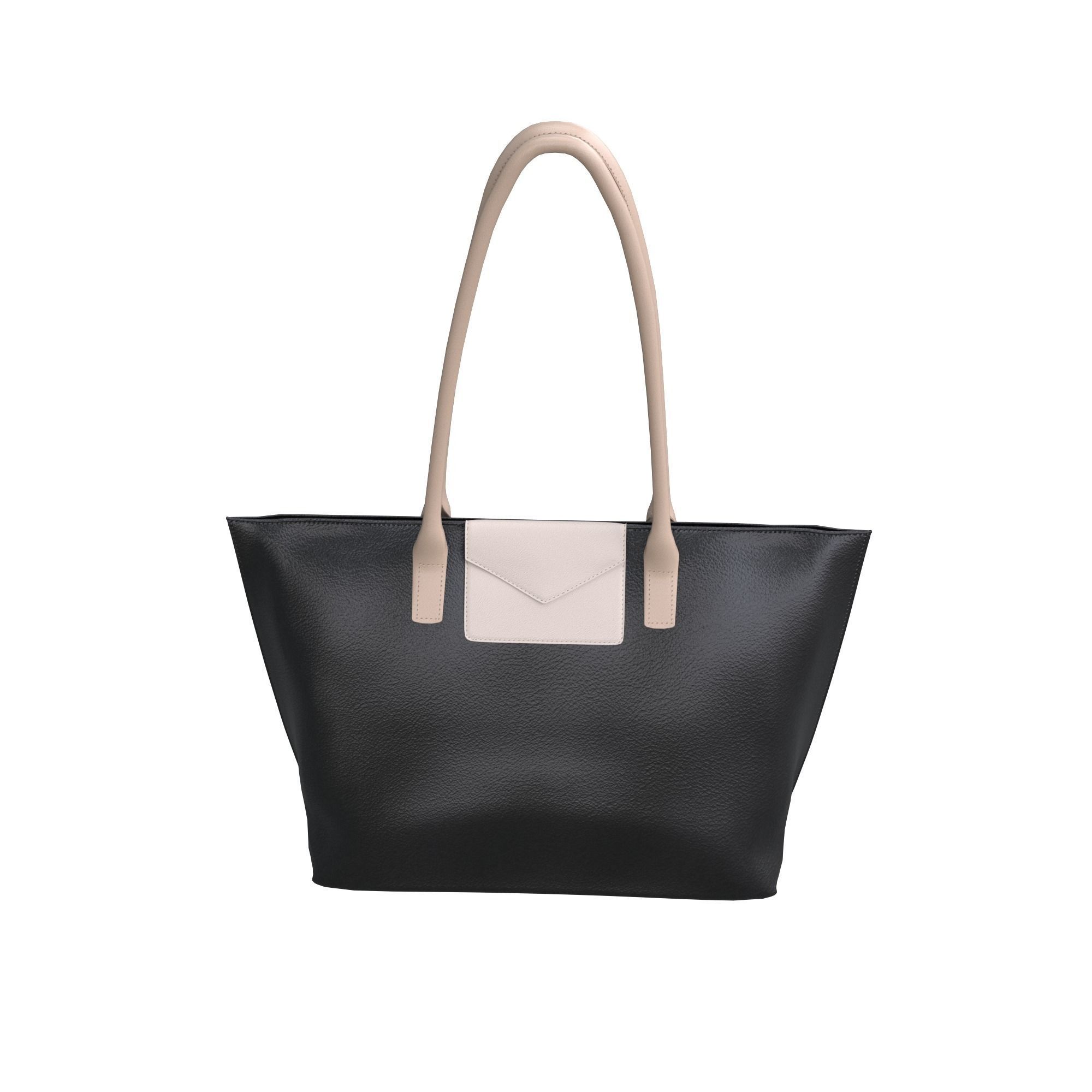 handbag leather tote bag Low-poly 3D model_5