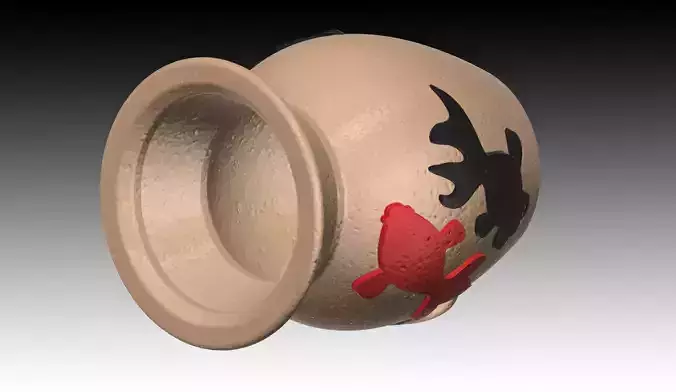 Aquarium-ornaments Octopus-pot -Goldfish- Free 3D print model