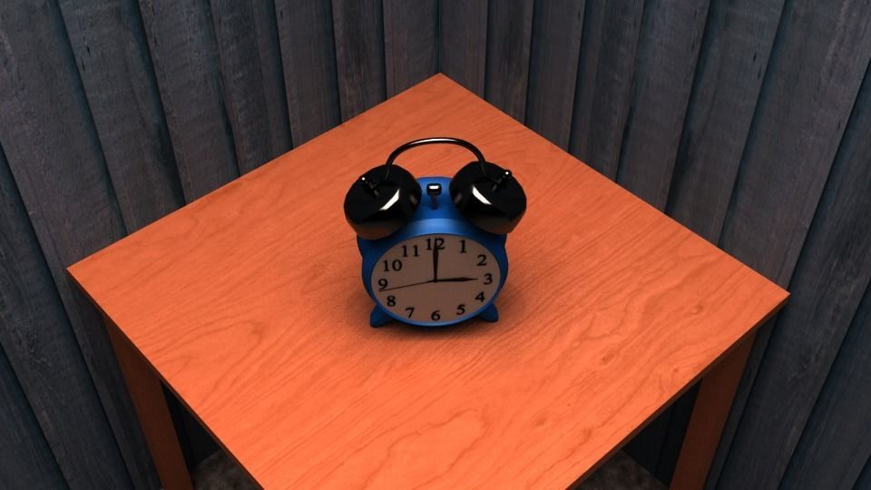 The Clock alarm on table 3D model_8