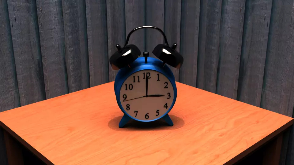 The Clock alarm on table 3D model_0