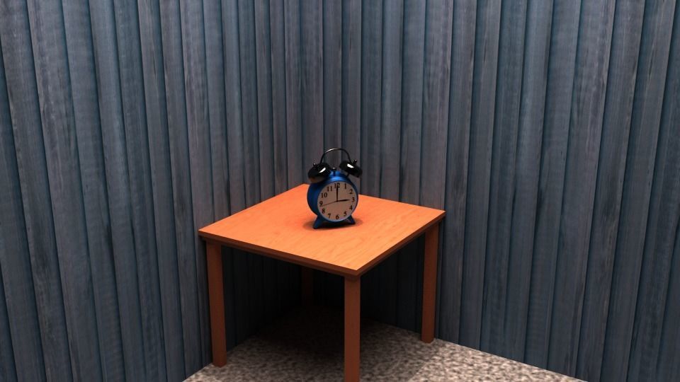 The Clock alarm on table 3D model_4