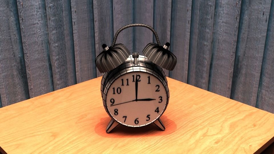 The Clock alarm on table 3D model_13