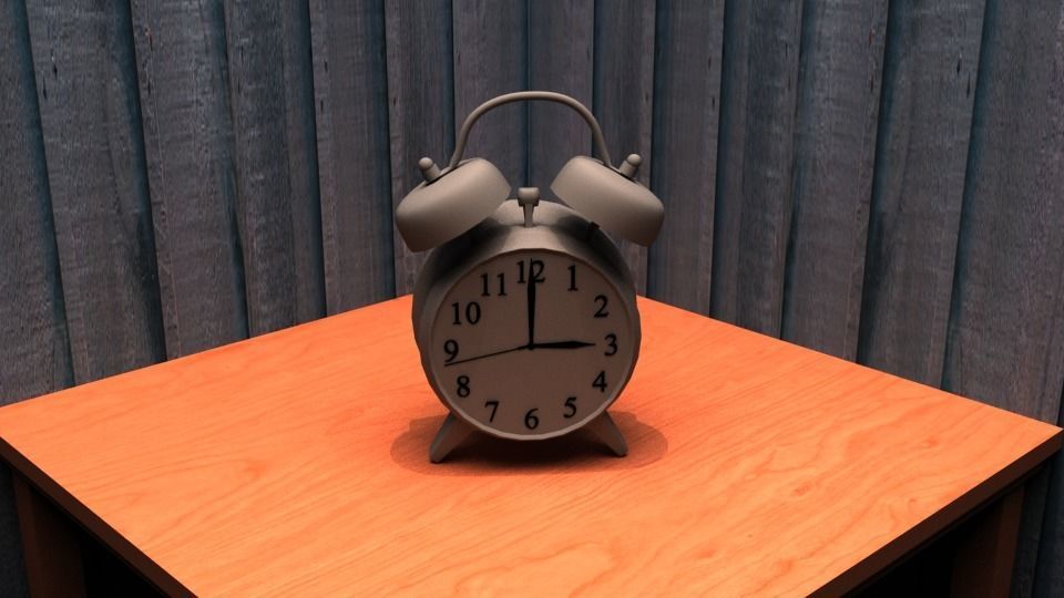 The Clock alarm on table 3D model_10