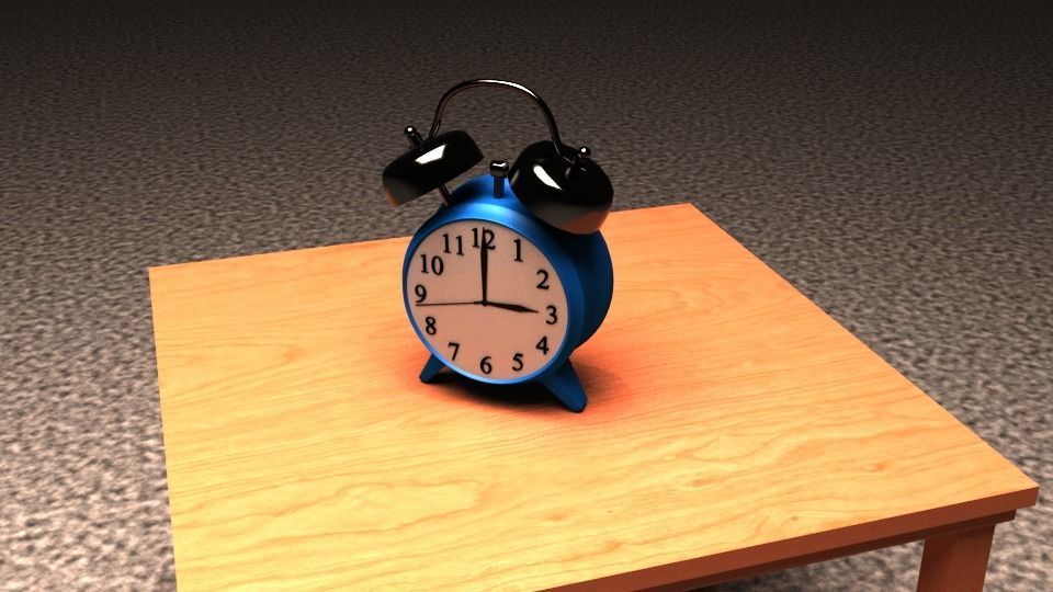 The Clock alarm on table 3D model_1