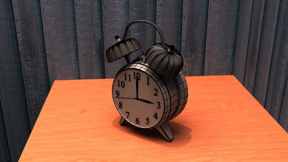 The Clock alarm on table 3D model_14