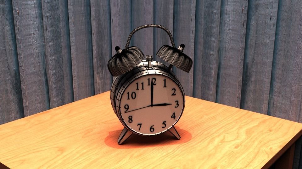The Clock alarm on table 3D model_12