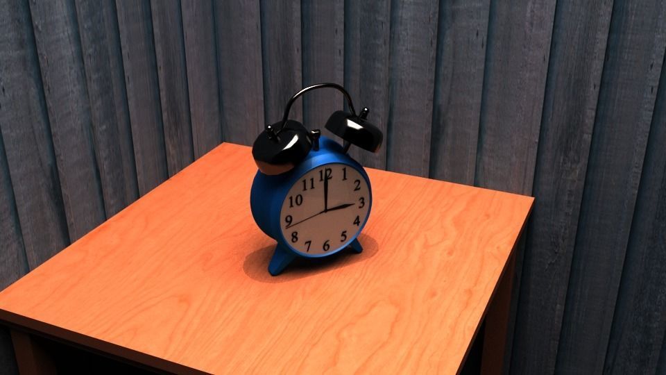 The Clock alarm on table 3D model_2